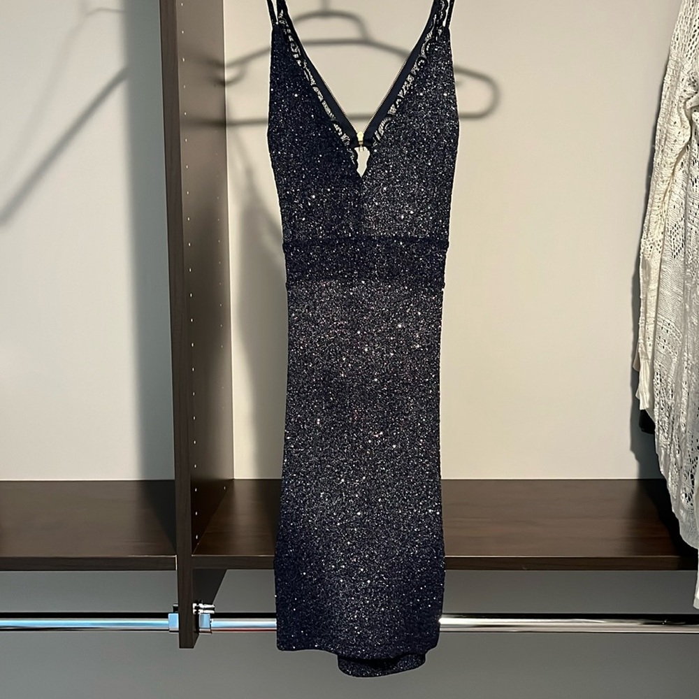 Strapped Silver/Blue glitter dress from Windsor